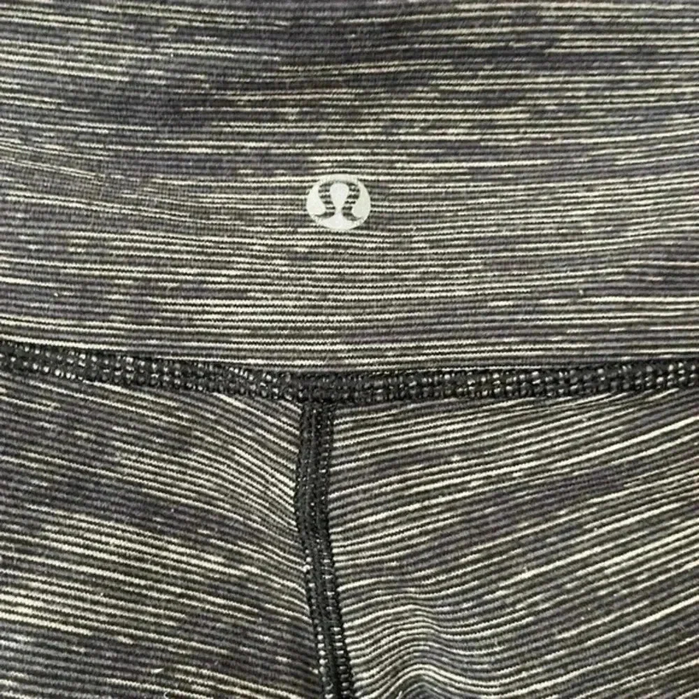 Lululemon Wunder Under Cropped Space Dye Black Gray Leggings  4
